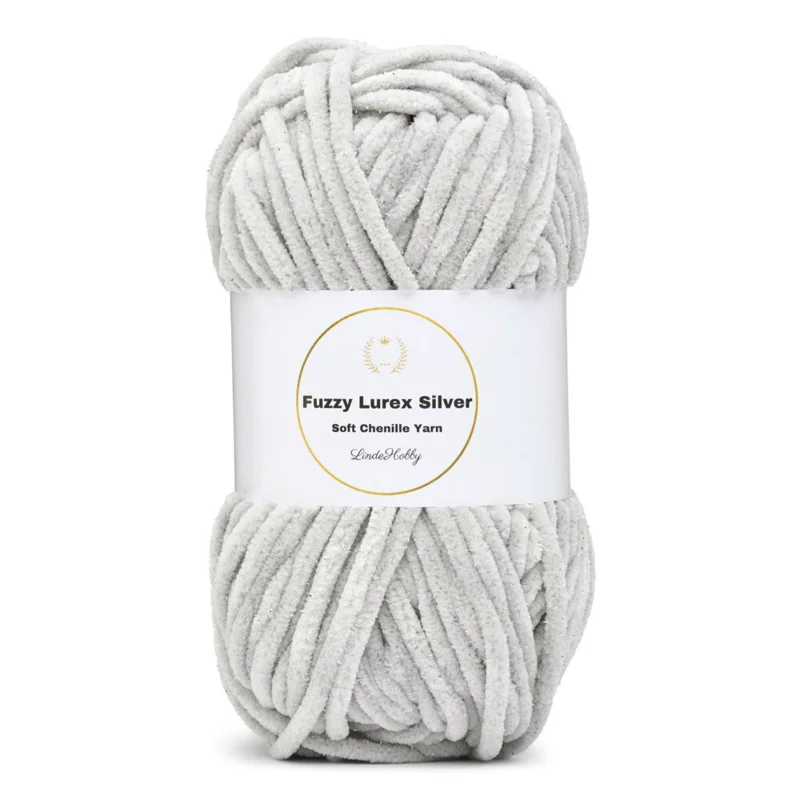 LindeHobby Fuzzy Chenille Silver Lurex